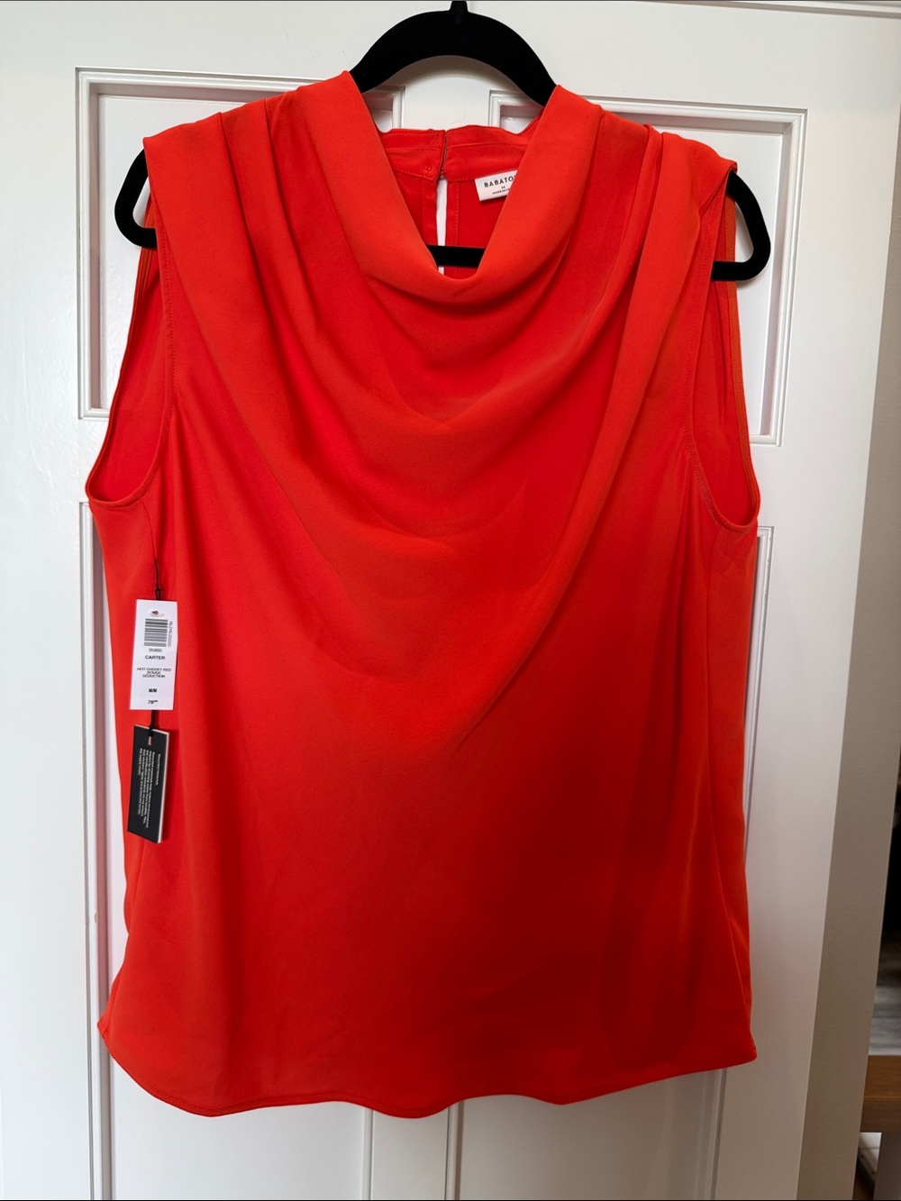 Aritzia Sleeveless Draped Cowl Neck Camisole - Vibrant Red-Orange